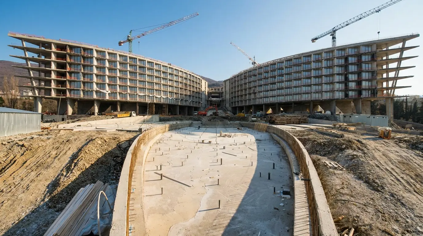 Отель СПА Мрия - строительство главного корпуса МехСтройБат